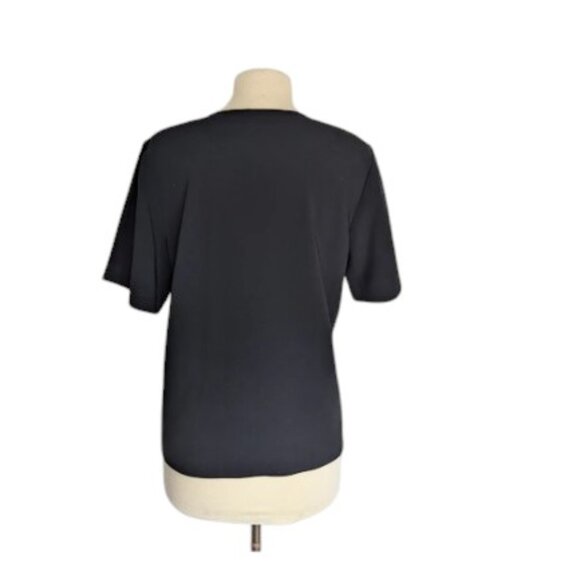 NEW A.L.C. Black V-Neck Boxy Short Sleeve Warren Blouse - Picture 4 of 7